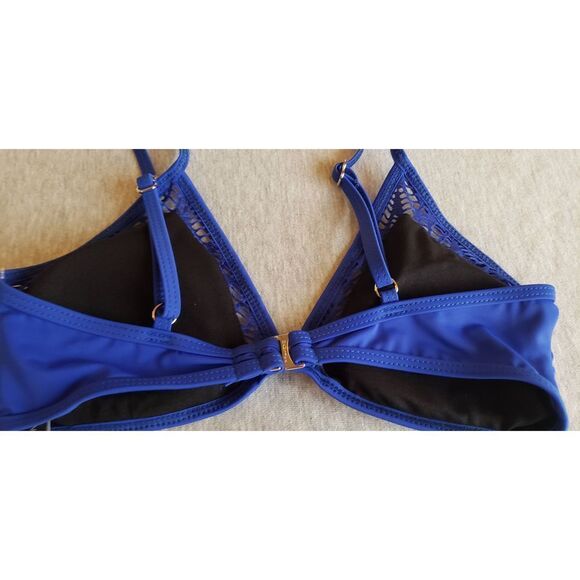 NAUTICA BRIGHT BLUE BIKINI TOP SOFT CUP TRI BRA NWT - Picture 7 of 10